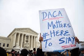 DACA matters sign in front of government building